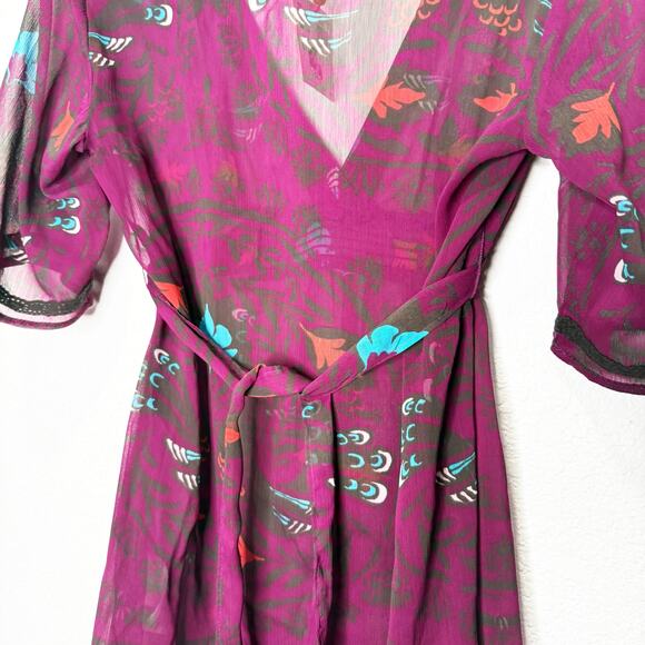 NWT Esprit Y2K Asian Kimono Sheer Empire Waist Top - Picture 5 of 9